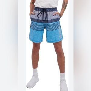 Hurley Ocean Blue Striped Boardshorts Swim mens shorts w/pockets NWT. Sz-M.  K8